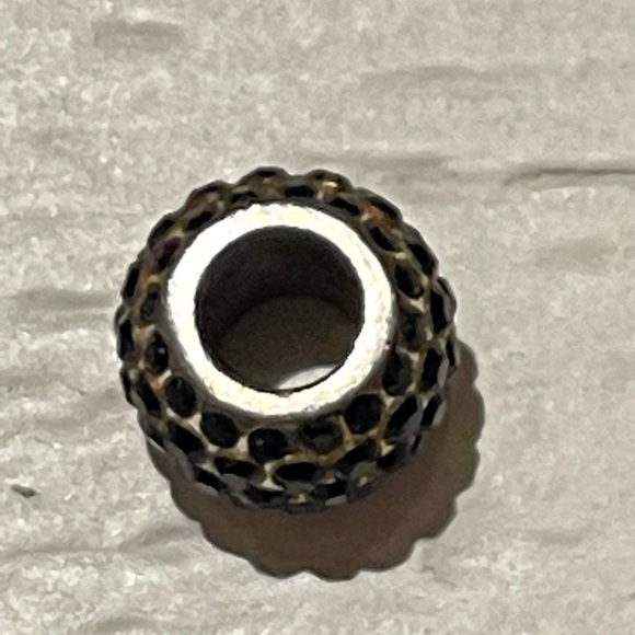 COPY - New-Brighton Silver Charm With Black Stones - Picture 4 of 5